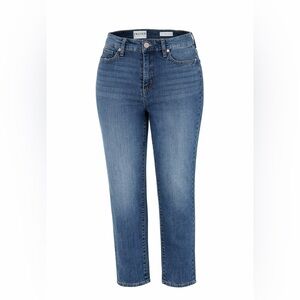 Frayed Jeans High Rise Straight Leg Stretch Denim Size 10